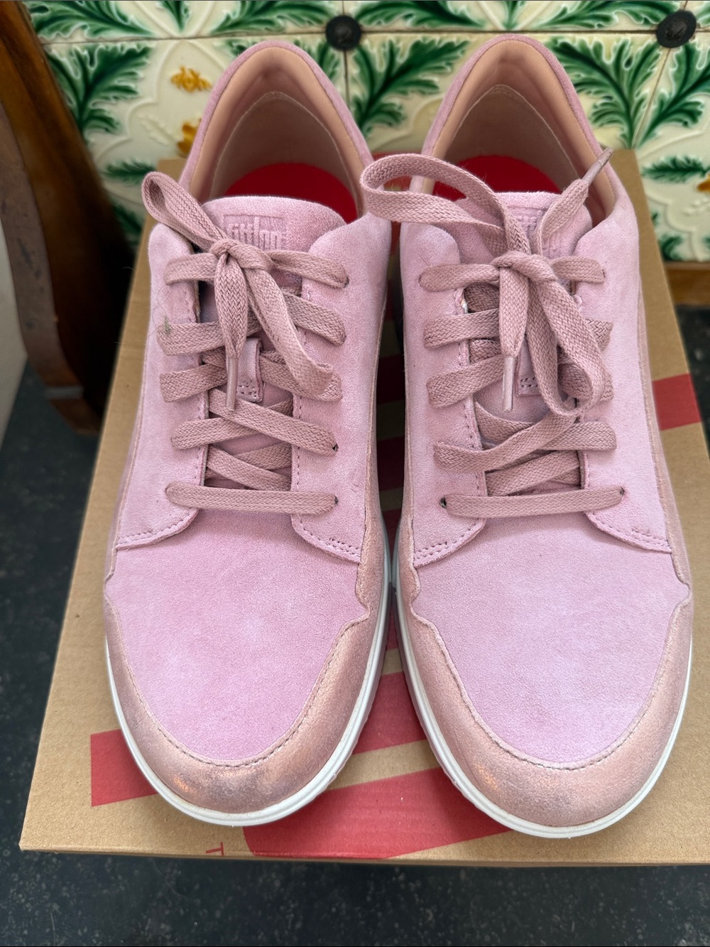 Fitflop Pink Suede Lace-Up Sneakers
